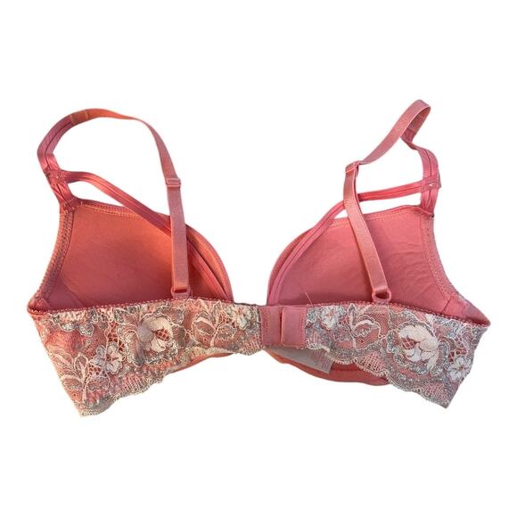Victoria’s Secret Dream Angels Push-Up Bra Size 32B Pink Lace Underwire Padded - Picture 2 of 3